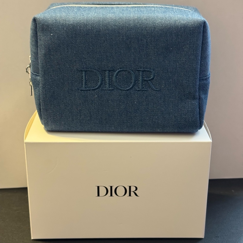Dior Blue Denim GWP Cosmetic Bag